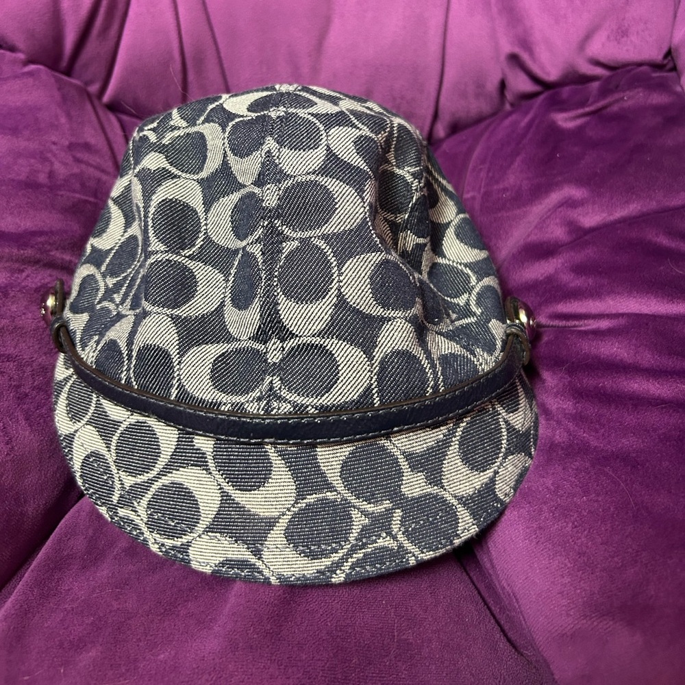 Coach KAREE Signature Jacquard Leather  Hat Denim P/S